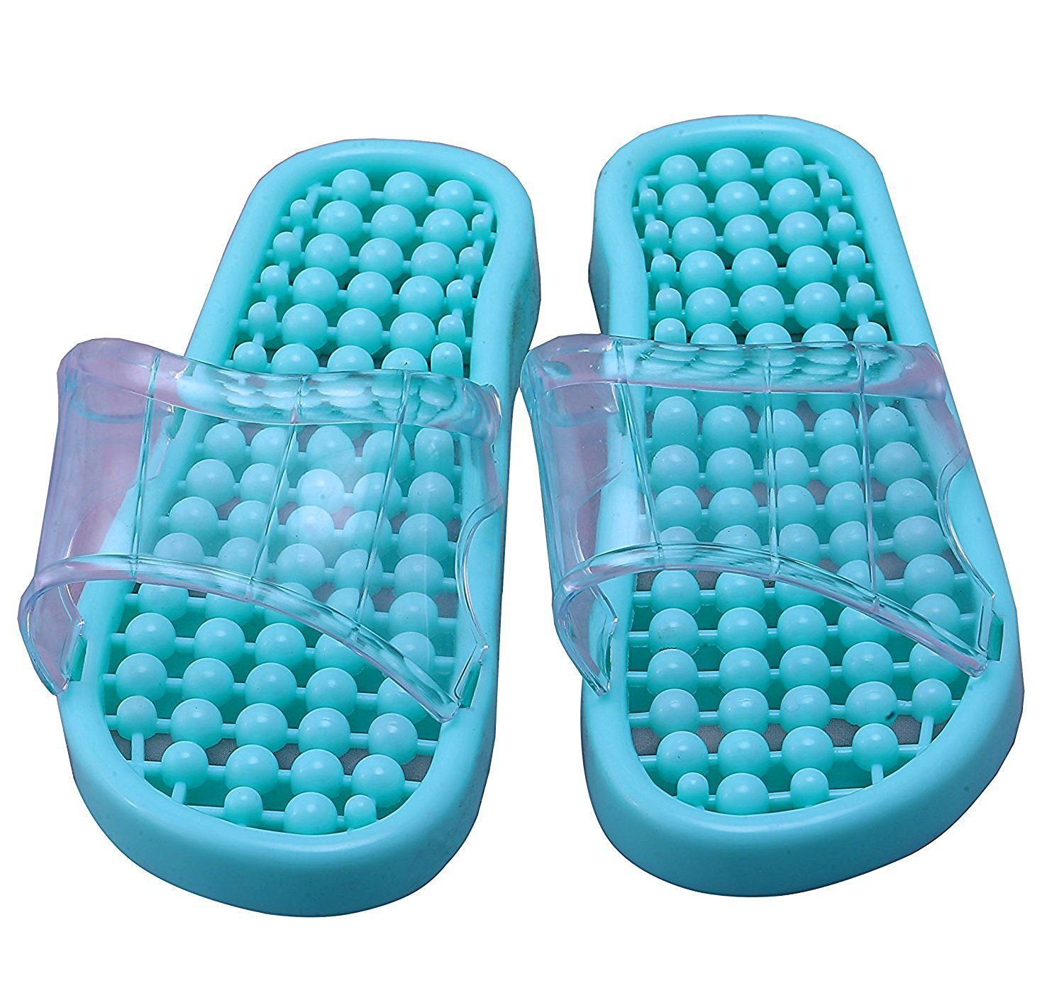 Latiq Mart Blue Health Care Acupressure Slipper for Pain Relief Massager Natural Leg Foot Slippers (Medium)