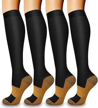 4 Pairs Compression Socks for Women and Men-Circulation Best Support Socks for Running,Athletic,Cycling