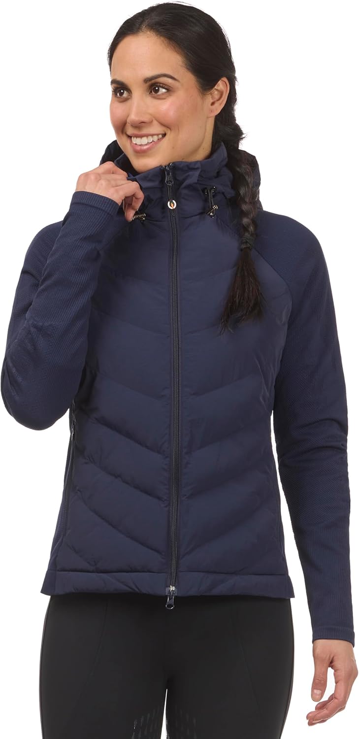 Kerrits Women's EquiTech Quilted Equestrian Jacket – Warm, Flexible, Hooded Horse Riding Jacket with Thermoreflective Liner