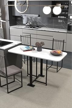 Ephesus White Folding Table. Kitchen Table, Dining Table,