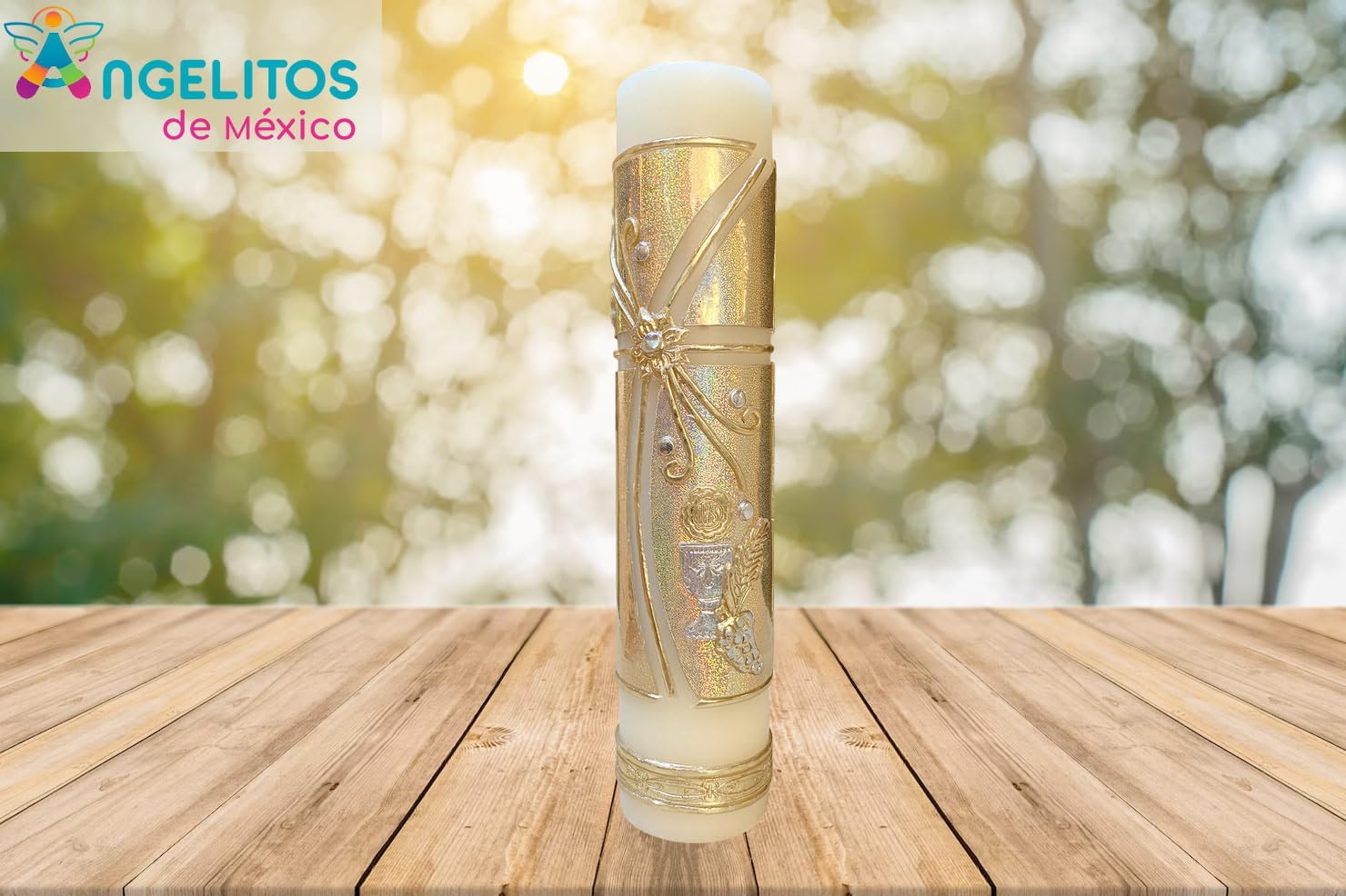 Angelitos de Mexico Sacrament of First Communion Catholic Candle Cirio de Primera Comunion Regalo Padrino Vela