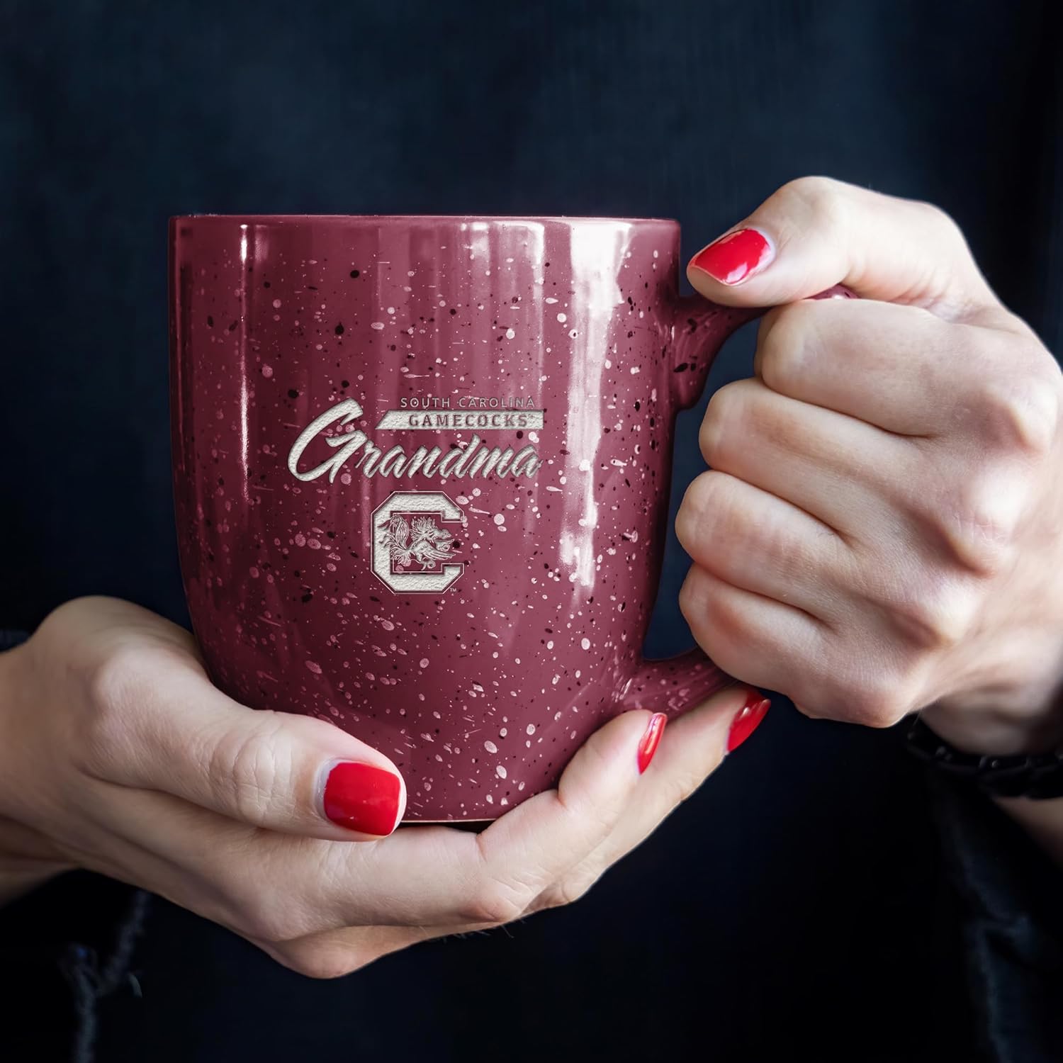 Rico Industries NCAA unisex-adult Rico Industries NCAA Grandma 16 oz Team Color Laser Engraved Speckled Ceramic Coffee Mug - Image 4