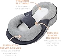 Vista 4 de Restnest - Cama de bebé con reflujo ácido con correa, almohada de lactancia materna de reflujo ácido para alimentación con biberón, tiempo boca
