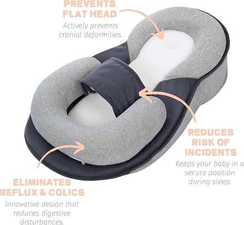 Miniatura 4 de Restnest - Cama de bebé con reflujo ácido con correa, almohada de lactancia materna de reflujo ácido para alimentación con biberón, tiempo boca