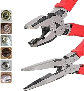 VAMPLIERS 2-Piece Screw Extractor Pliers Set: 7.5†Long Nose + 8