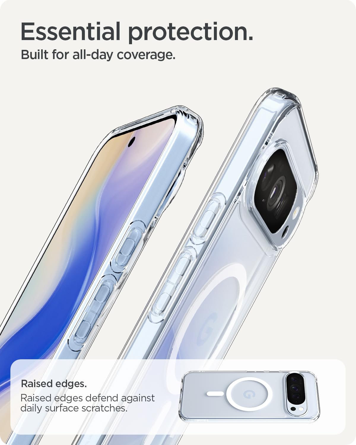 Spigen Cover Ultra Hybrid MagFit Compatibile con Google Pixel 10/10 Pro, Supporto MagSafe e Pixelsnap - Clear White