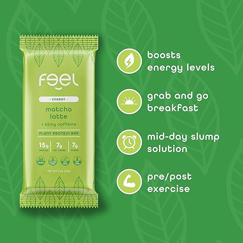 Vista 27 de The Feel Bar - Barras funcionales de proteína vegetal Barras de proteína de 2 onzas (paquete de 6) Apto para el intestino Vegano, sin gluten