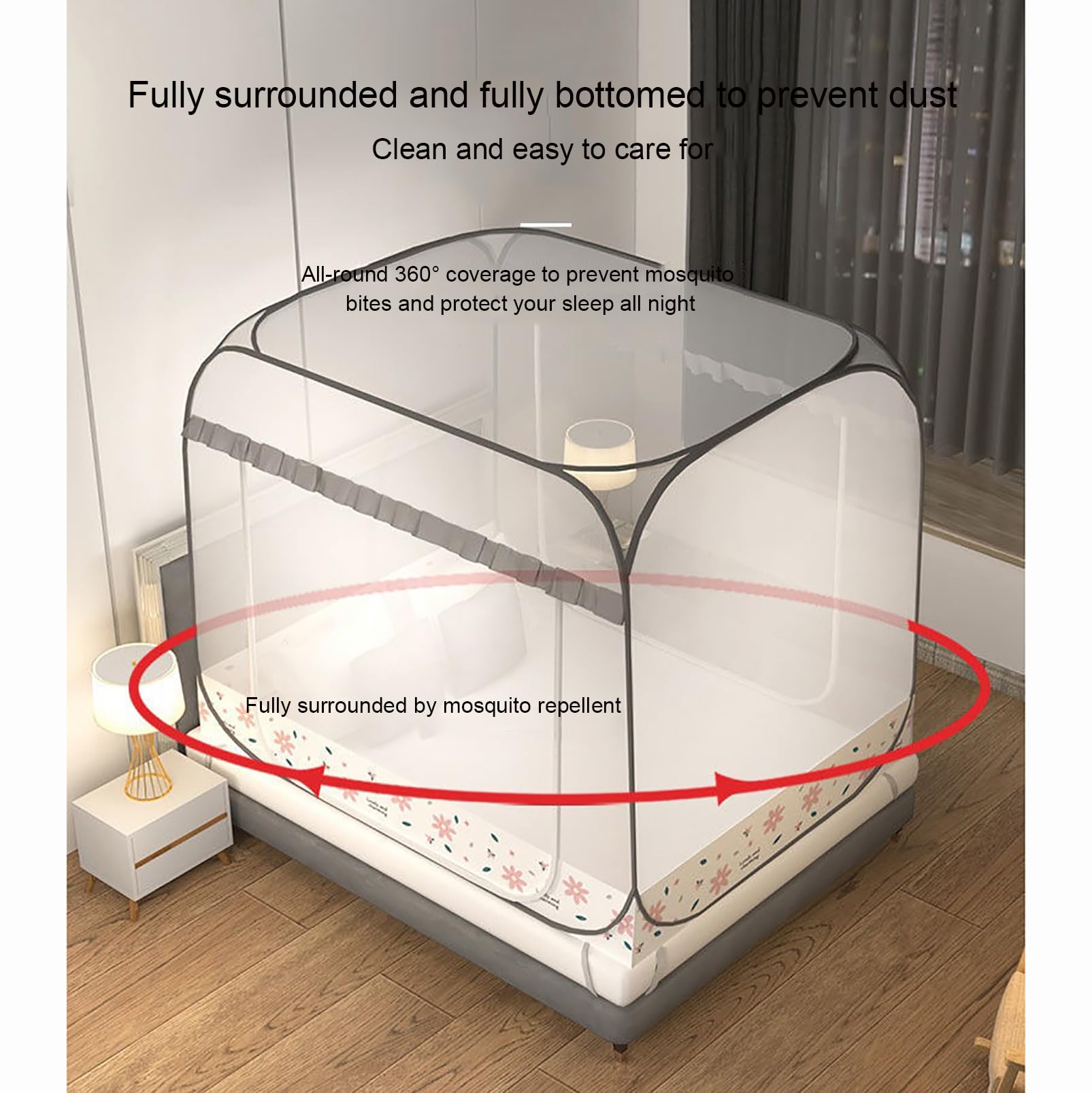 CUTTE Moustiquaire Pliable Auvent de Lit Tente Pop-Up Respirante et Résistante à la Lumière Tente de Lit pour Enfants Tentes de Rêve pour Filles Moustiquaire,F,90x190cm