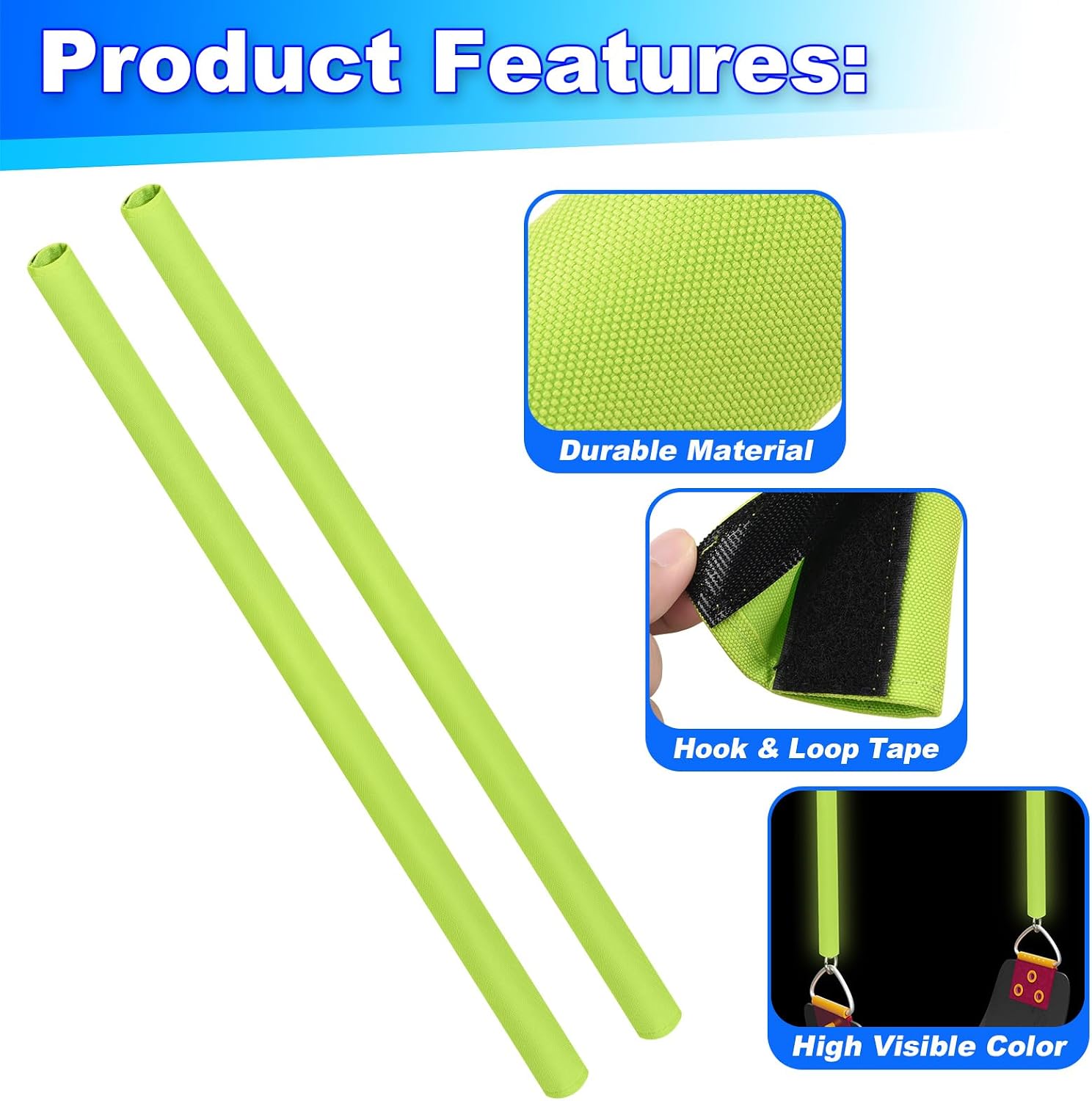 Cosmos 2 Pcs Swing Chain Cover Swing Handle Grip Sleeve for Playground Swingset Accessories, Porch Swings Barrier Chain in Garden Backyard Patio Outdoor (Green)