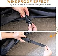 Vista 4 de X AUTOHAUX Protector impermeable para todo tipo de clima, cubierta para cuatrimoto, 4 ruedas, ajuste universal, color negro con revestimiento