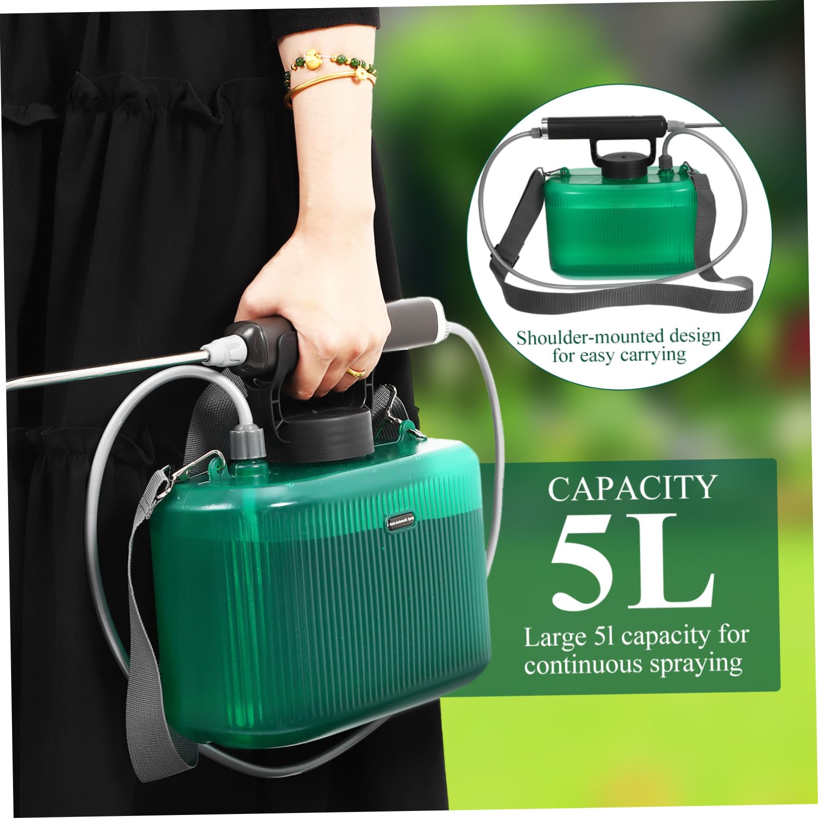 Pulvérisateur Électrique de Jardin 5 L Pp, Portable et Manuel pour Pelouse