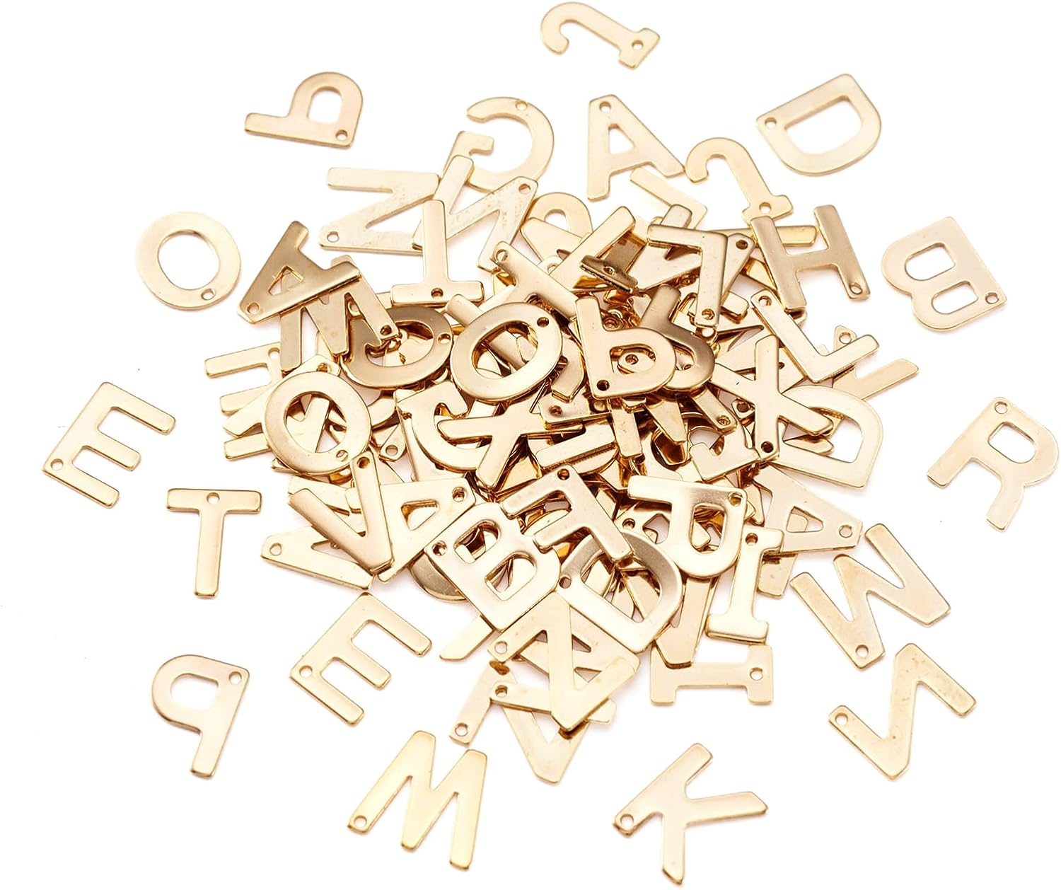 Craftdady Letter Charms Capital Pendants Mixed A-Z Initial Letter Number Charms DIY Bracelet Necklace Pendants for Jewelry Making, Gold, Antique Silver, Platinum