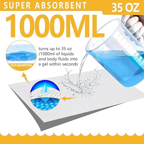 Miniatura 10 de Senvok Forros para inodoro con almohadillas altamente absorbentes, paquete de 60 unidades, grado médico, ajuste universal, a prueba de fugas,