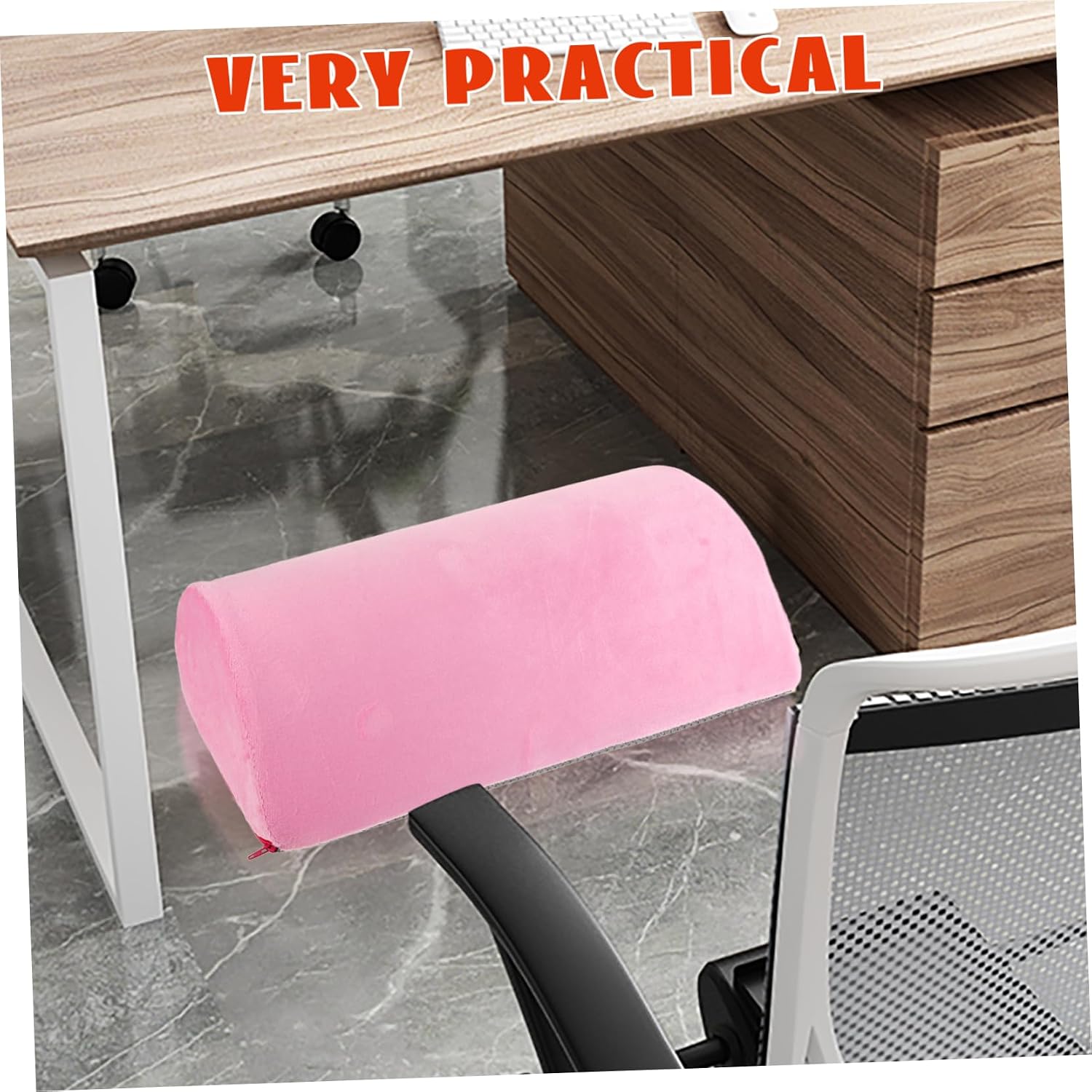 Memory Foam Footrest Handle Tear Droplet Shape Non-Slip Foot Pillow for Home Office Removable Washable Cushion for Desk Use Comfortable Foot Rest Pad