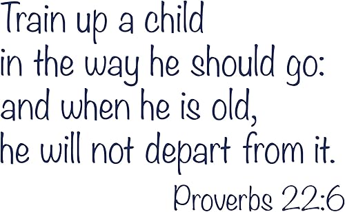 Religious Quote Proverbs 22:6 - Vinilo adhesivo para pared, con texto en inglés "Train Up a Child in The Way He Should Go", para decoración del