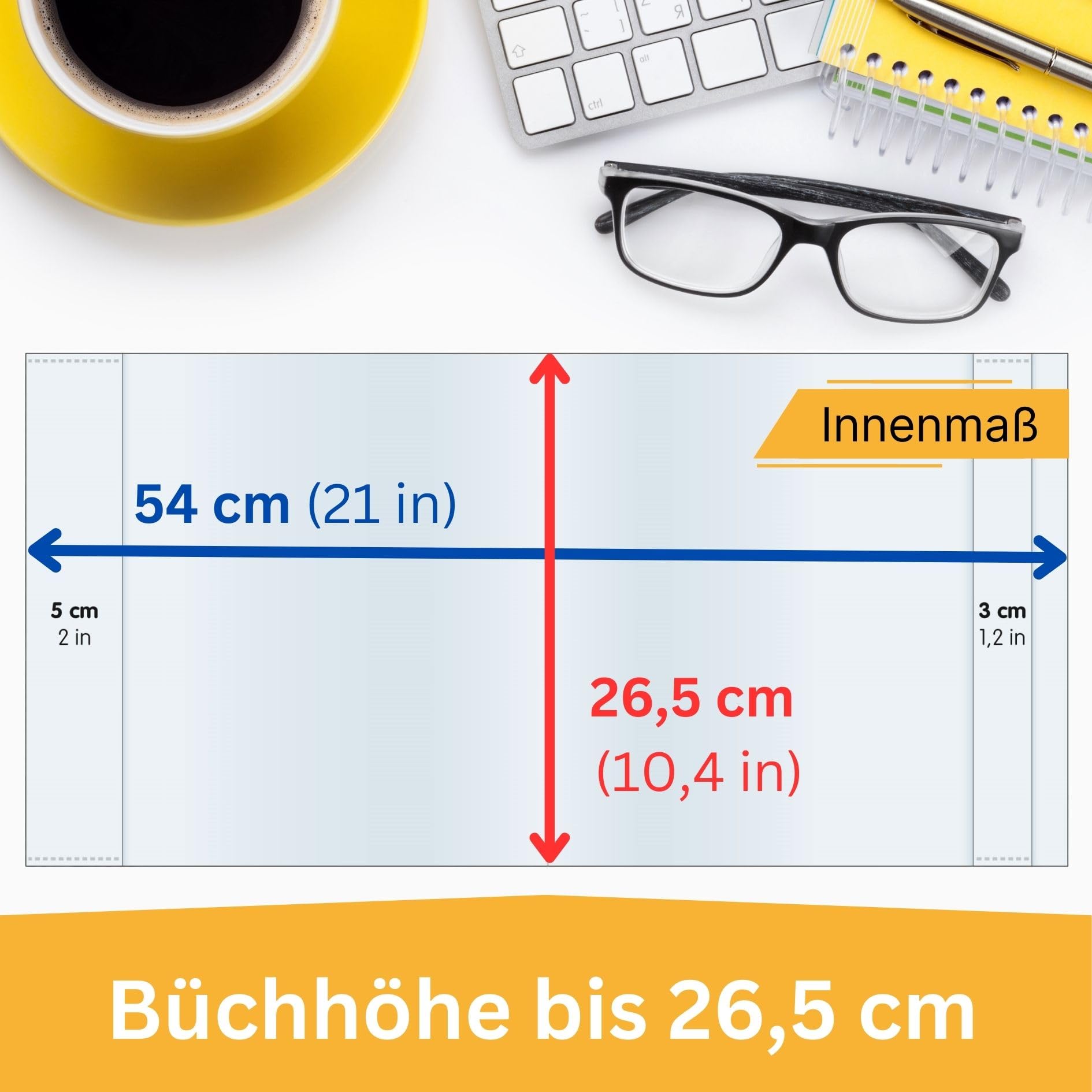 perfect line – 12x Buchumschlag 26,5 cm Höhe – Schulbuchhülle extra stabil aus PP – Buchschoner glasklar, transparent, abwischbar – Hülle bis 54 cm Breite – Made in EU – ideal für Bücher
