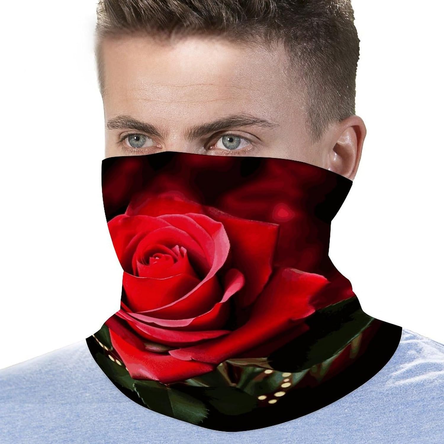 Rose Flower Bandana Soft Neck Breathable Headband Uv Protection Neck Gaiter Reversible Scarf Gaiter Double-Sided Head Scarf Multipurpose Headwear For Outdoor Running Hiking