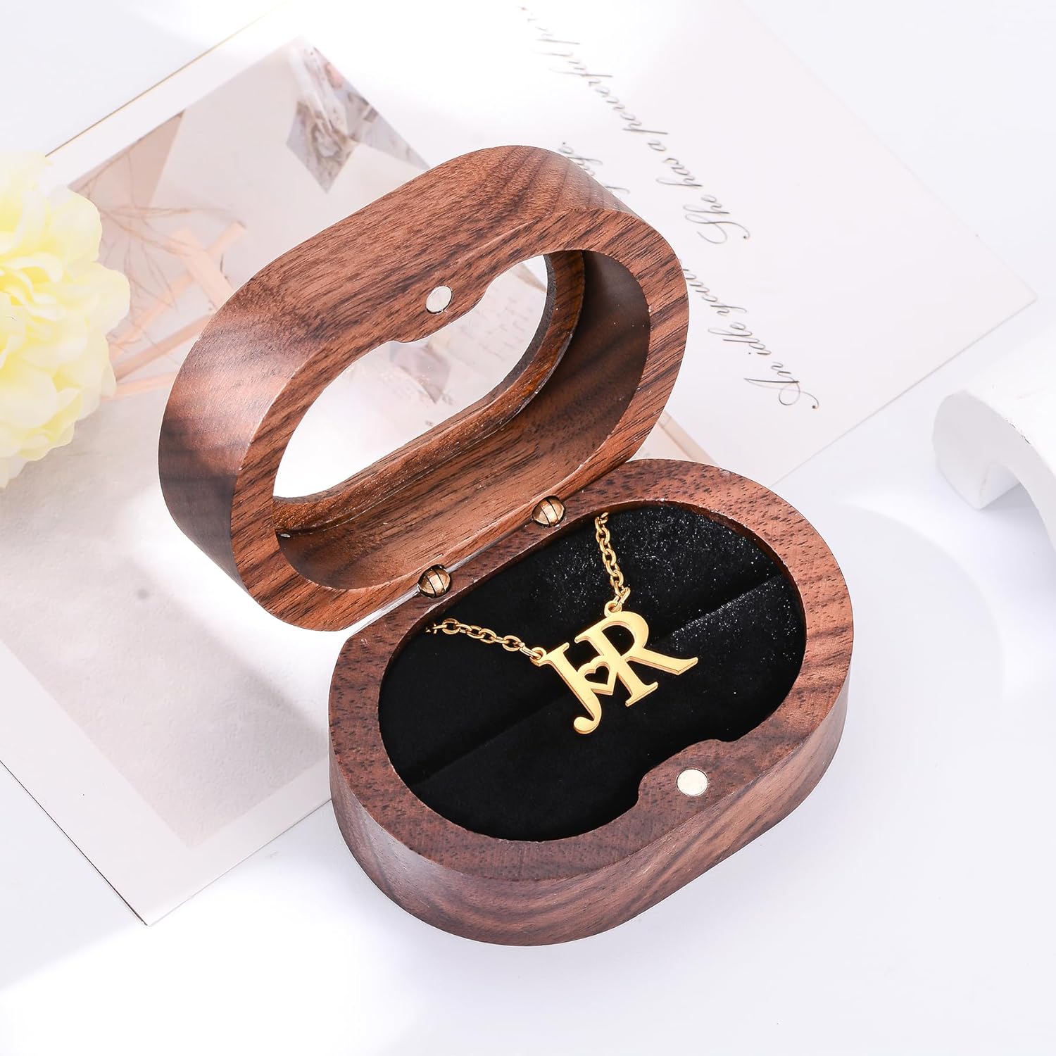 MeiceM Personalized Couple Initial Necklace Monogram Letters with Heart Pendant Necklace for Women, Best Friend Gift, 18K Gold Plated Dainty Letter Necklace - Image 6