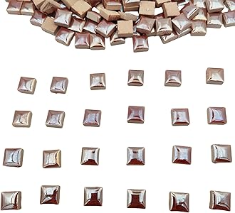 500g/1.1lb Random Color Irregular Ceramics Mosaic Tiles,DIY Making Creative Ceramic Mosaic Tiles for DIY Craft Plates Flowerpots Vases Cups Mosaic Making Supplies (0.47“ Square Pearl Champagne)