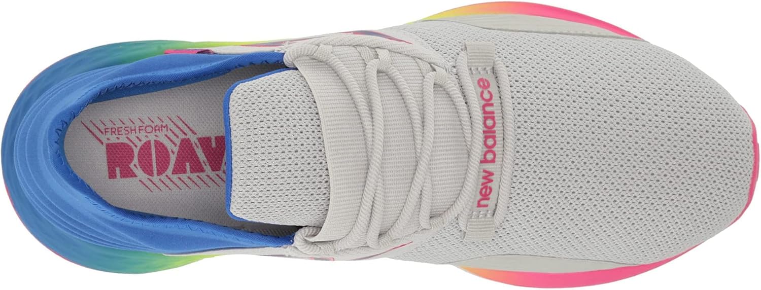New Balance Kid's Fresh Foam Roav V1 Lace-up Running Shoe Running Shoe, Light Aluminum/Cobalt, 3.5 Wide Big Kid