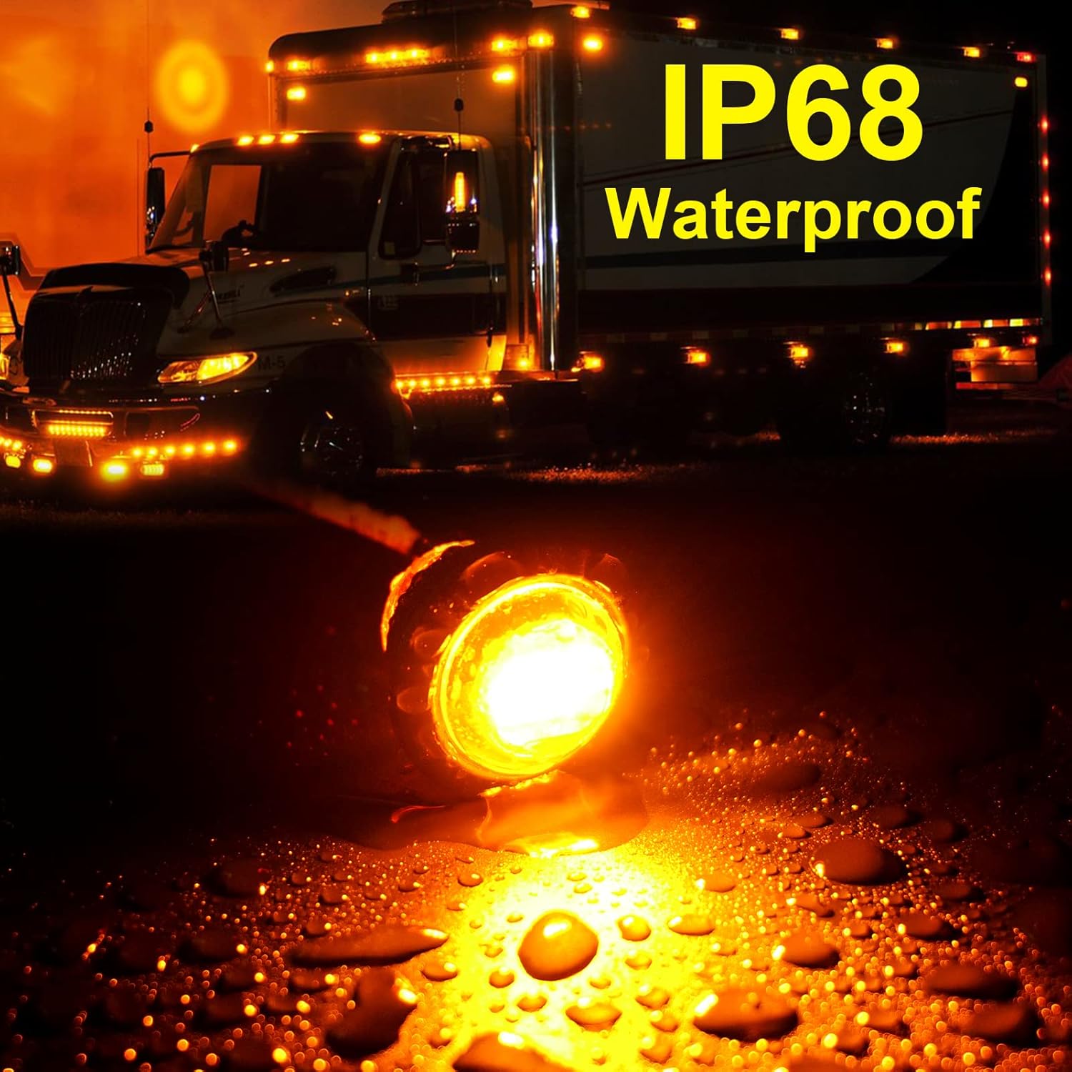 60Pack DC12V 3/4 Inch Mini LED Trailer Lights Clearance Light Front Rear Side Marker Indicators Lamp Waterproof Universal for Truck RV Camper Van Caravan Boat - (Amber/Red)
