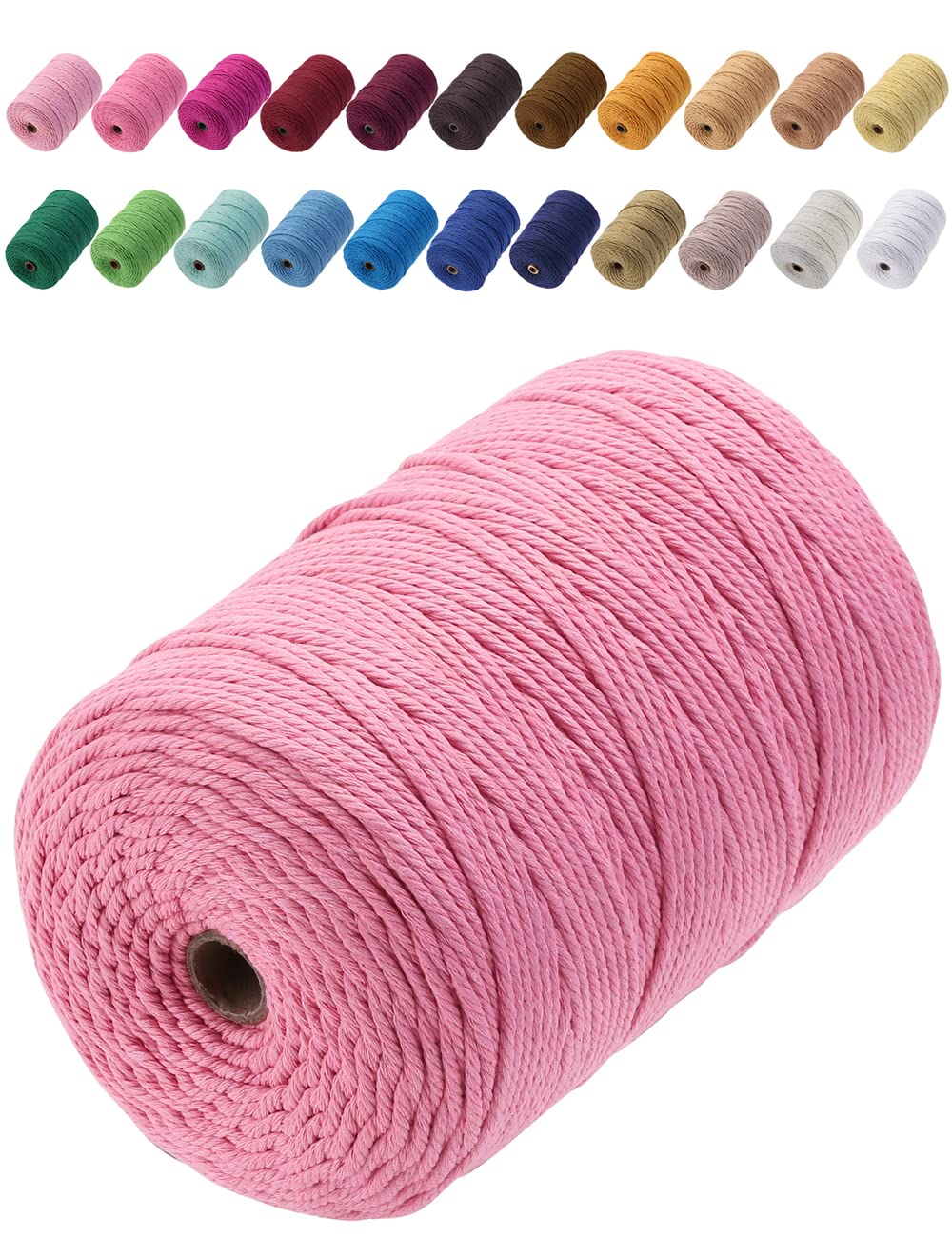 GOHOF Cotton Macrame Cord 3mm x 200m Natural Colored Macrame Supplies