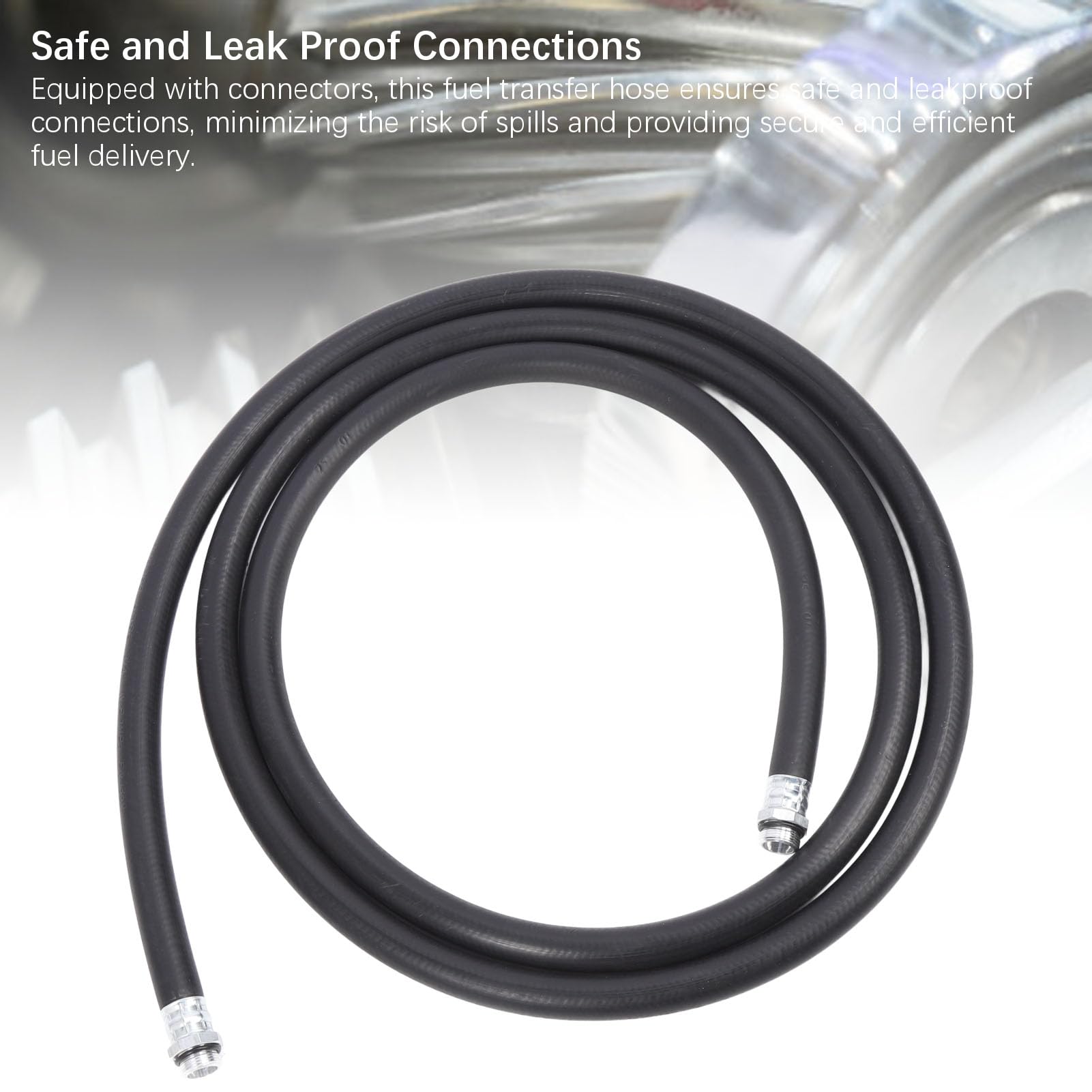 Alomejor Tubo per Trasferimento Carburante Tubo in Gomma per Pompa Carburante 4 Metri con Connettori Resistente all'usura A Prova di Perdite per Sistemi di Alimentazione Automobilistica Motori (28