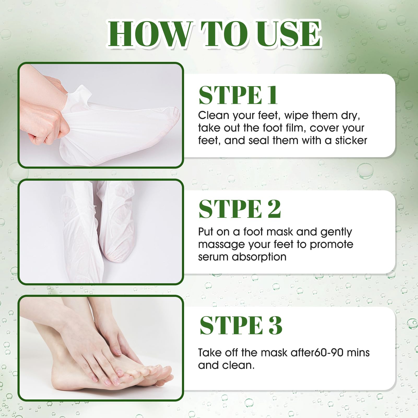 Masque Pieds, masque pieds Très Secs et Abîmés, 6 Paires Masques Pied Peeling Exfoliant pour Nourrissant Callosités, Crevasses et Pied Secs, Rendre la Peau Plus Lisse