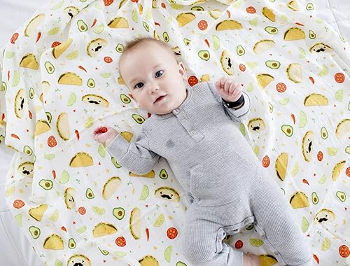 Miniatura 42 de Loulou Lollipop Manta suave de muselina para bebé, manta de recepción para recién nacidos a niños pequeños, niñas y niños, grande de 47 x 47