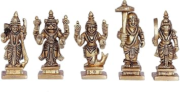 ARTVARKO Brass Dashavatara Dasavatharam of Lord Vishnu Statues Ten Incarnations Avatars Idol Murti for Mandir Puja Temple Height 2.5 Inch