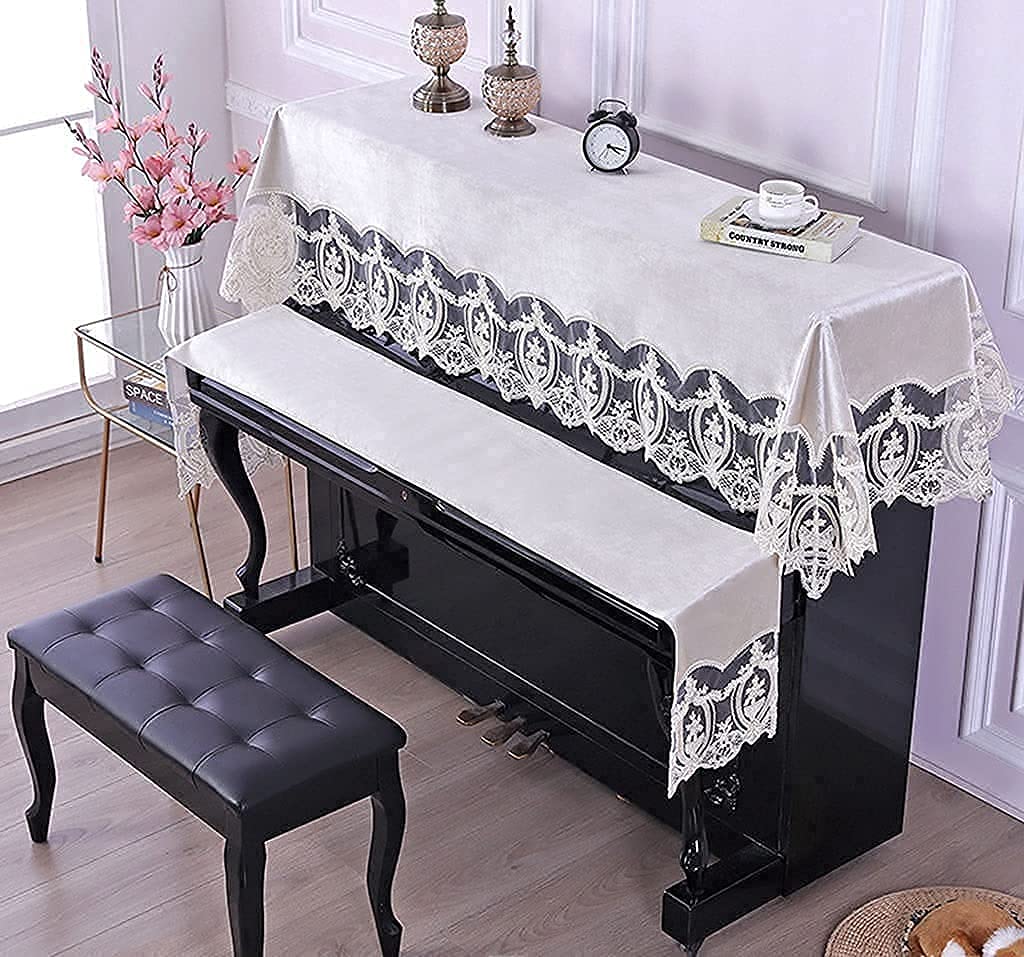 Pokrowiec na pianino, Piano Top CoverKeyboard Cover Set Electronic Floral Embroidery Elegant Protective