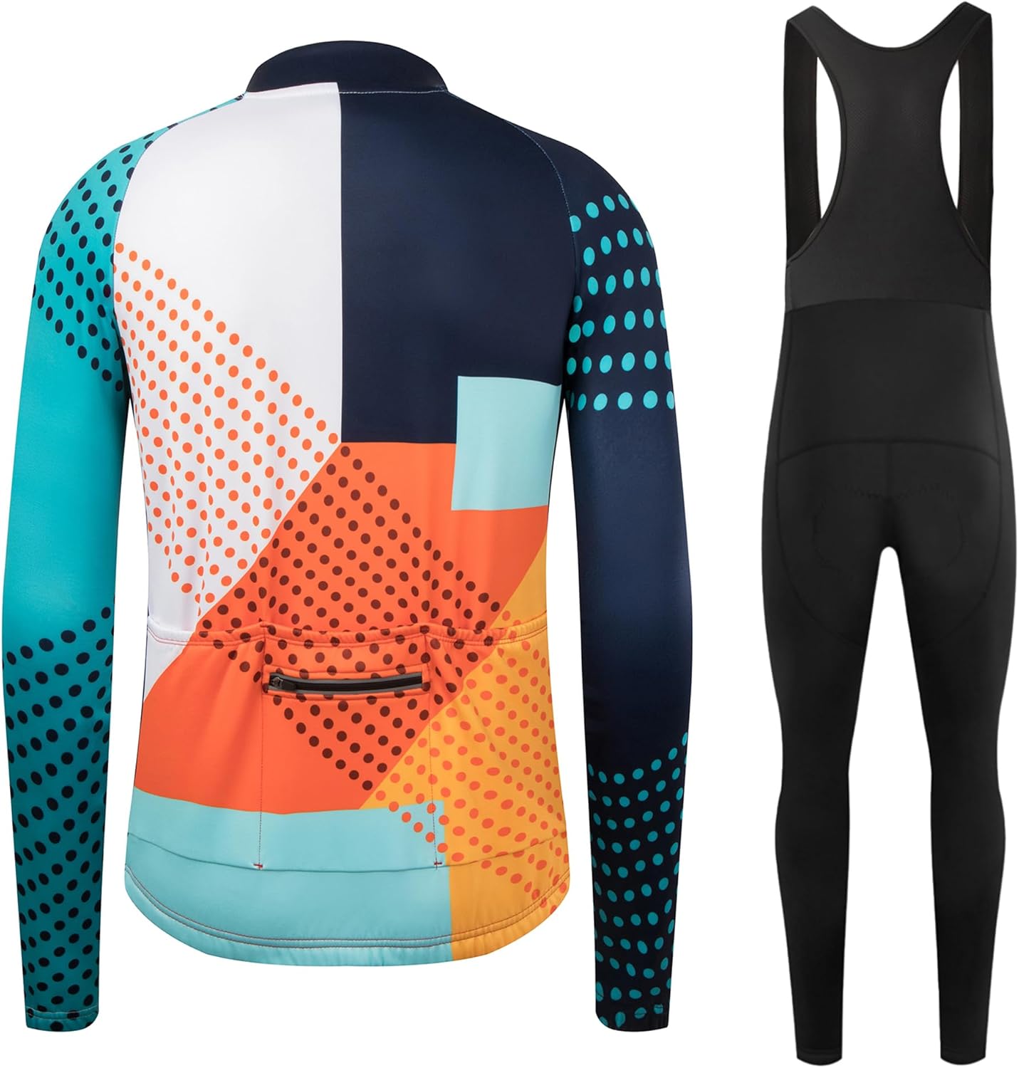 GCRFL Winter Cycling Jersey Sets Thermal Fleece Bike Jersey + Bib Pants, Long Sleeve Cycling Clothing Sets for Man - Image 2