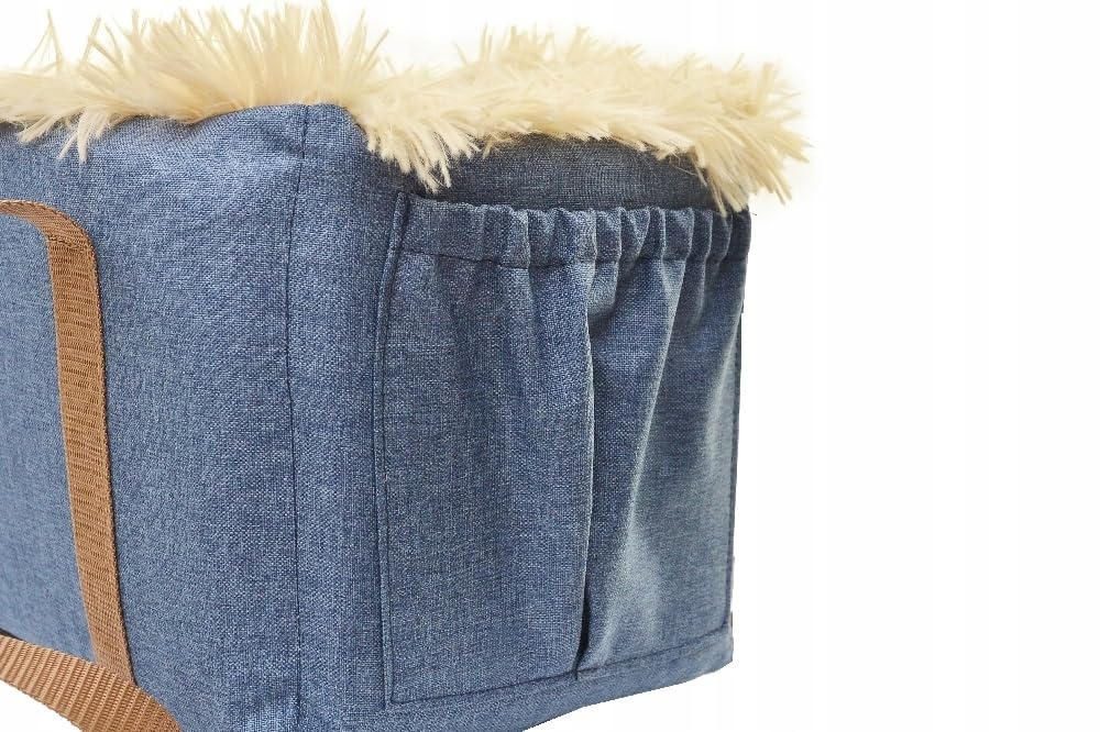 Hunde Autositz 27x44 cm Jeans - 3in1 Tasche Bett für Hund Katze