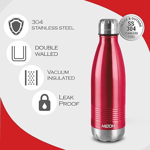 Miniatura 3 de Milton Termosteel Duo-DLX 750 - Botella de agua aislada de 24 onzas líquidas de acero inoxidable de doble pared al vacío para 24 horas calientes