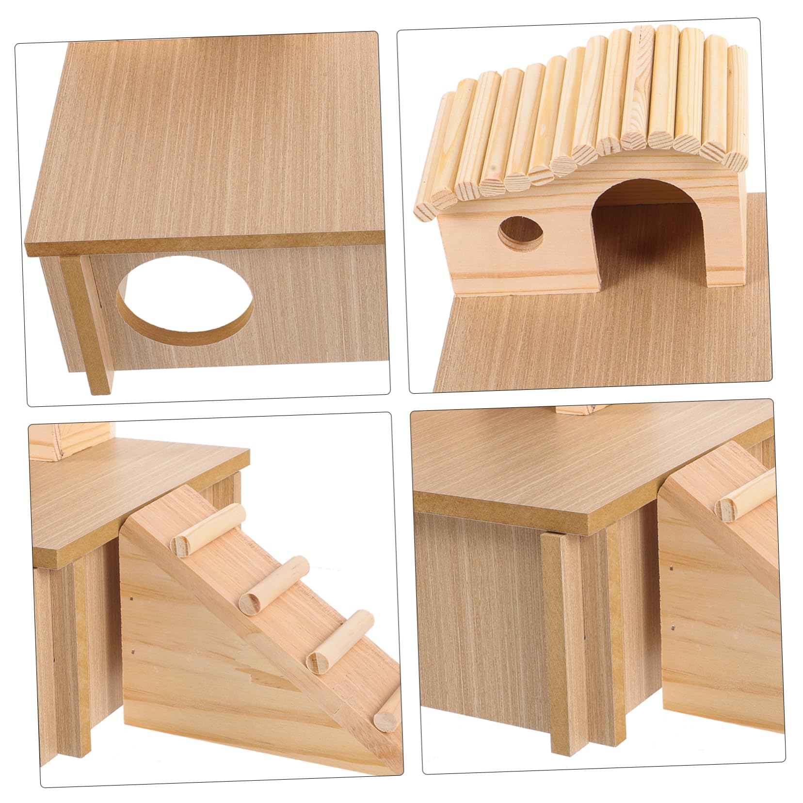 Toddmomy Hamsterbrücke mit Leiter Lustiges Hamsterspielzeug und Kleines Versteck für Hamster Haustierversteck für Käfig