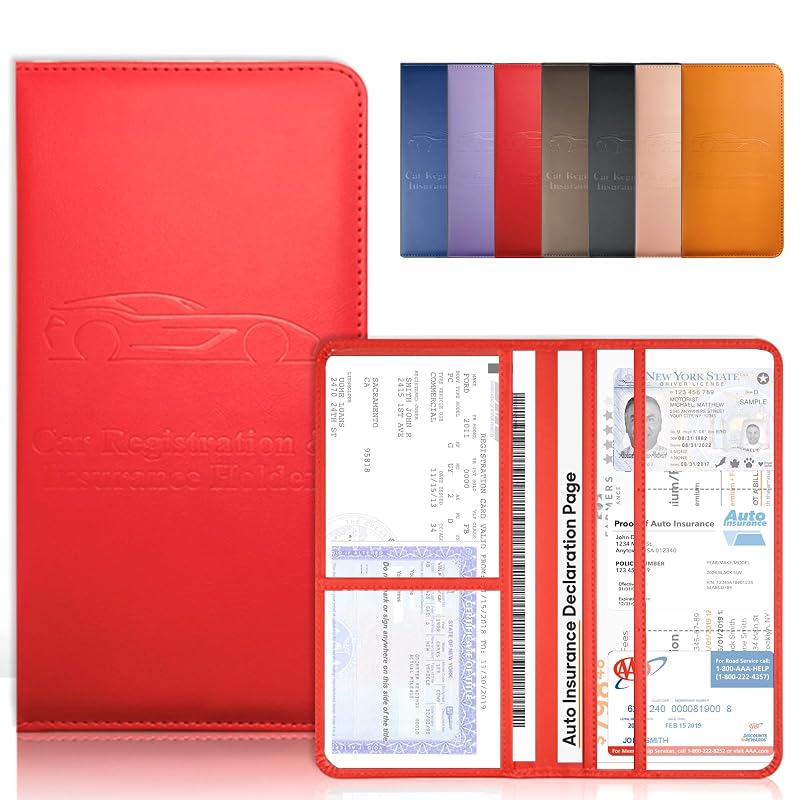 Porta-Documentos Veicular Vermelho para Registro e Seguro com Fechamento Magnético OBDMASTER