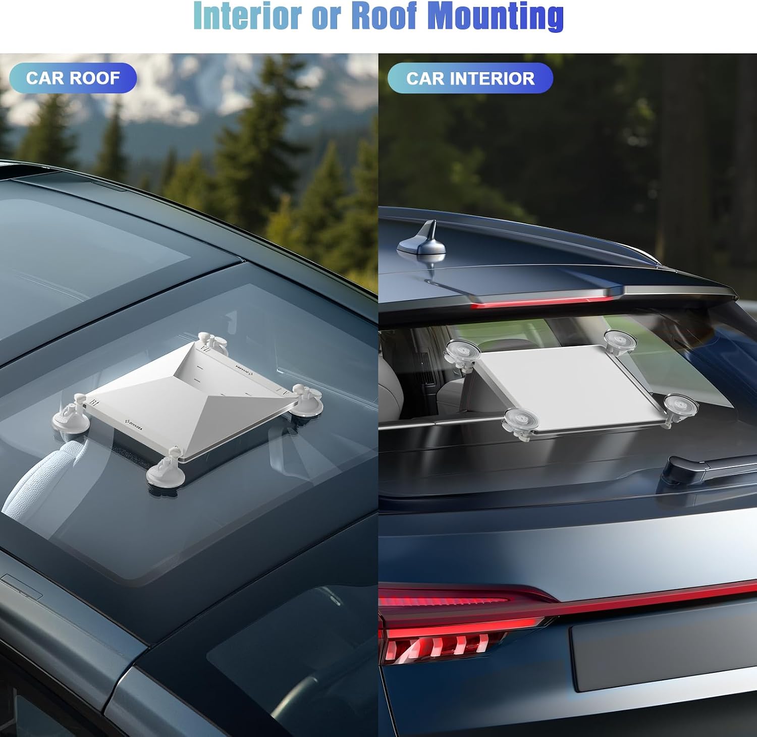 Starlink Mini Car Mount, Starlink Mini Suction Cup Mount for Car Sunroofs & Windows, Secure Mounting Kit with Anti-Shock Pad and Strong Suction Design for Stable Satellite Signal in RV, Boats, Camping