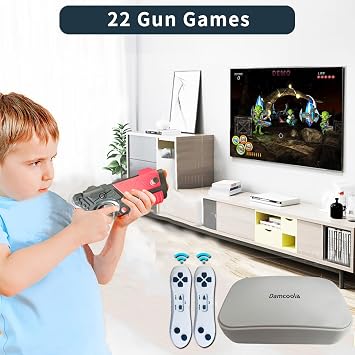Game Console with 100+ Games, Handheld Retro Video Console for Kids& Adults, Game System with AR Gun,2 Game Controller, TV Plug& Play, Xmas Birthday Toy Gift for Boys& Girls Age 3 +