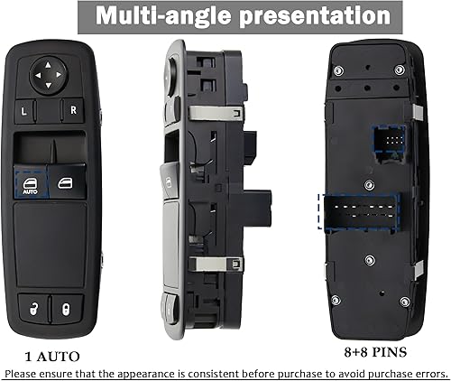 Miniatura 3 de ZLC-ZAMXY Interruptor principal de elevalunas eléctrico delantero izquierdo del lado del conductor compatible con Dodge Grand Caravan Chrysler Town
