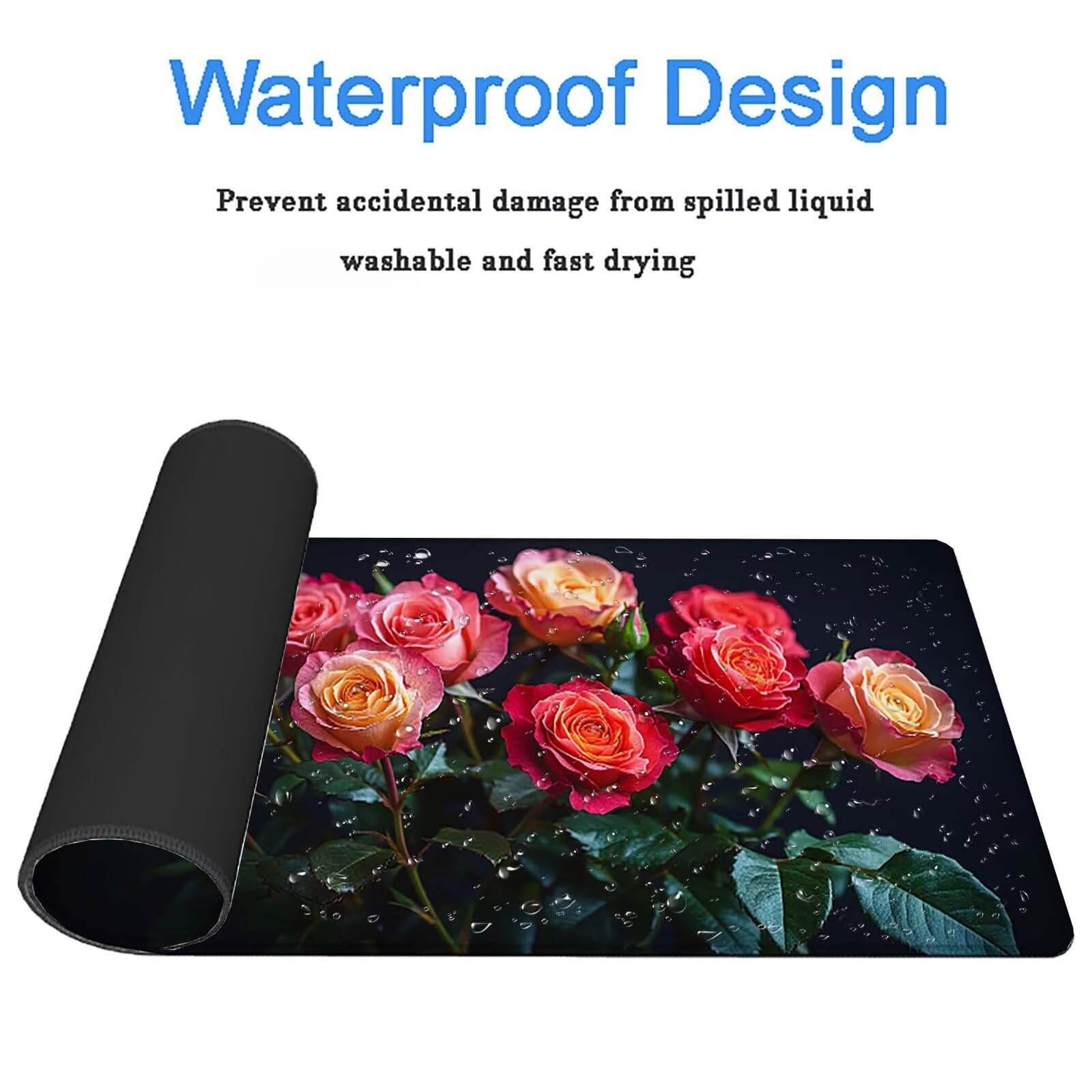 Podkładka pod mysz do gier 1200 x 600 mm - czarna różowa pod biurko, 0c0