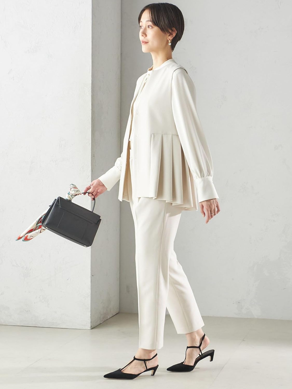 SHIPS(シップス) レディースパンツセットアップ サイズONE-SIZE レディース リップルジャージー ダークグレー ウエストゴム