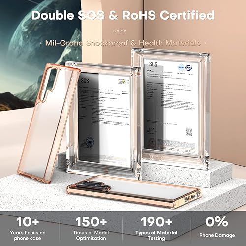 Miniatura 6 de Funda TOCOL [Paquete de 1+2] diseñada para Samsung Galaxy S22 Ultra, con 2 protectores de lente de cámara, parte trasera dura mate translúcida Verde