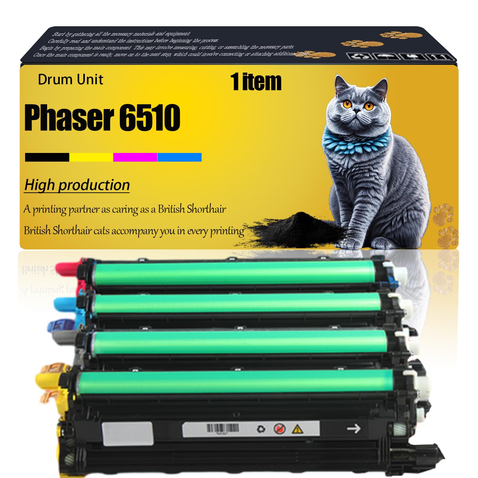 Phaser 6510 Drum Unit Compatible for Xerox Phaser 6510 6510DN 6510DNI 6510N Printers, 108R01420 108R01417 108R01418 108R01419 Drum Unit Refills 50000 Pages (Multicolor)