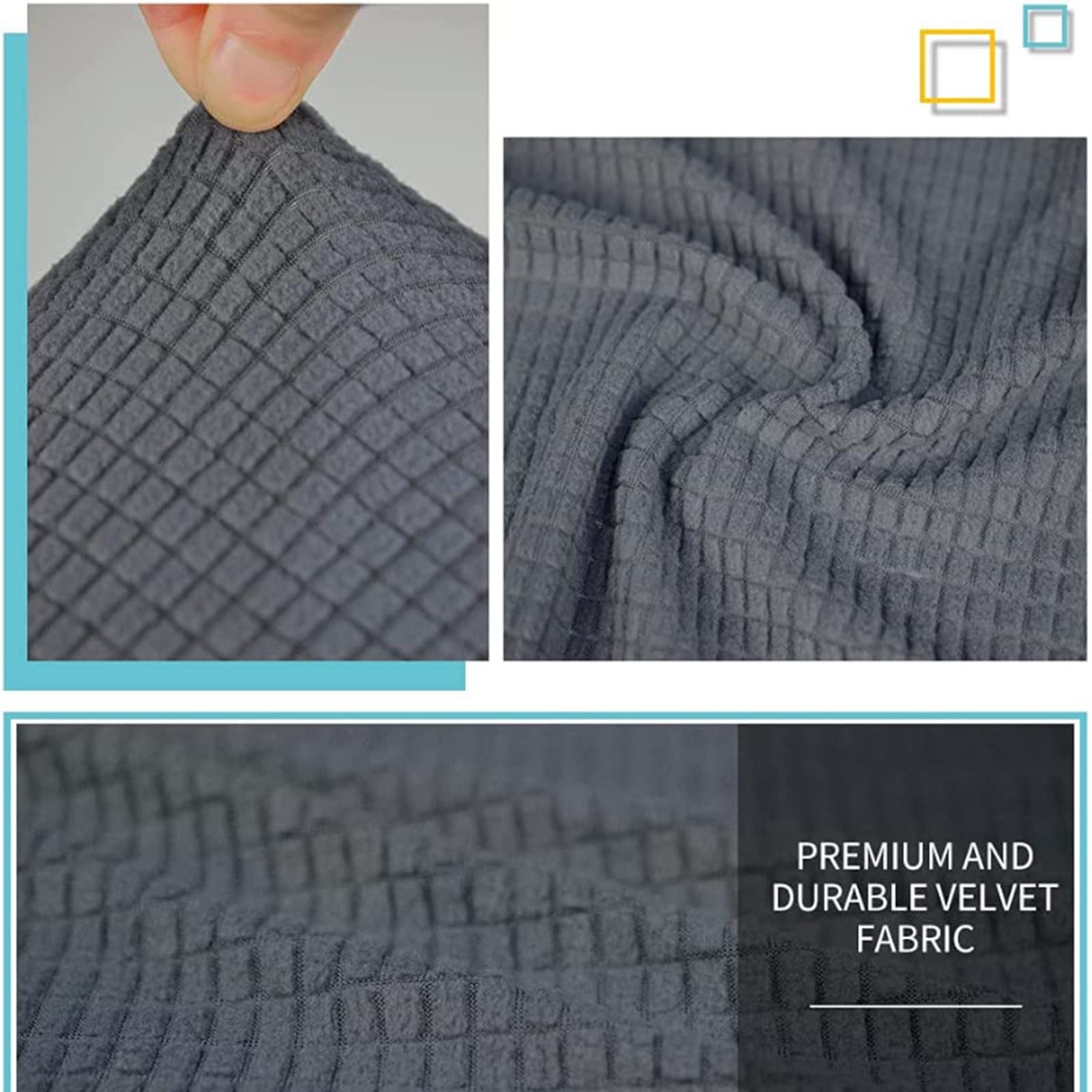 Funda Otomana Cuadrada de Tejido Funda de Reposapiés de Sofá, Suave Elástica Funda de Puff a Prueba de Polvo Retirable Lavable Funda de Reposapiés Adecuado para Sala de Estar