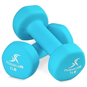 ProsourceFit Neoprene Dumbbell Coated for Non-Slip Grip 7 lb