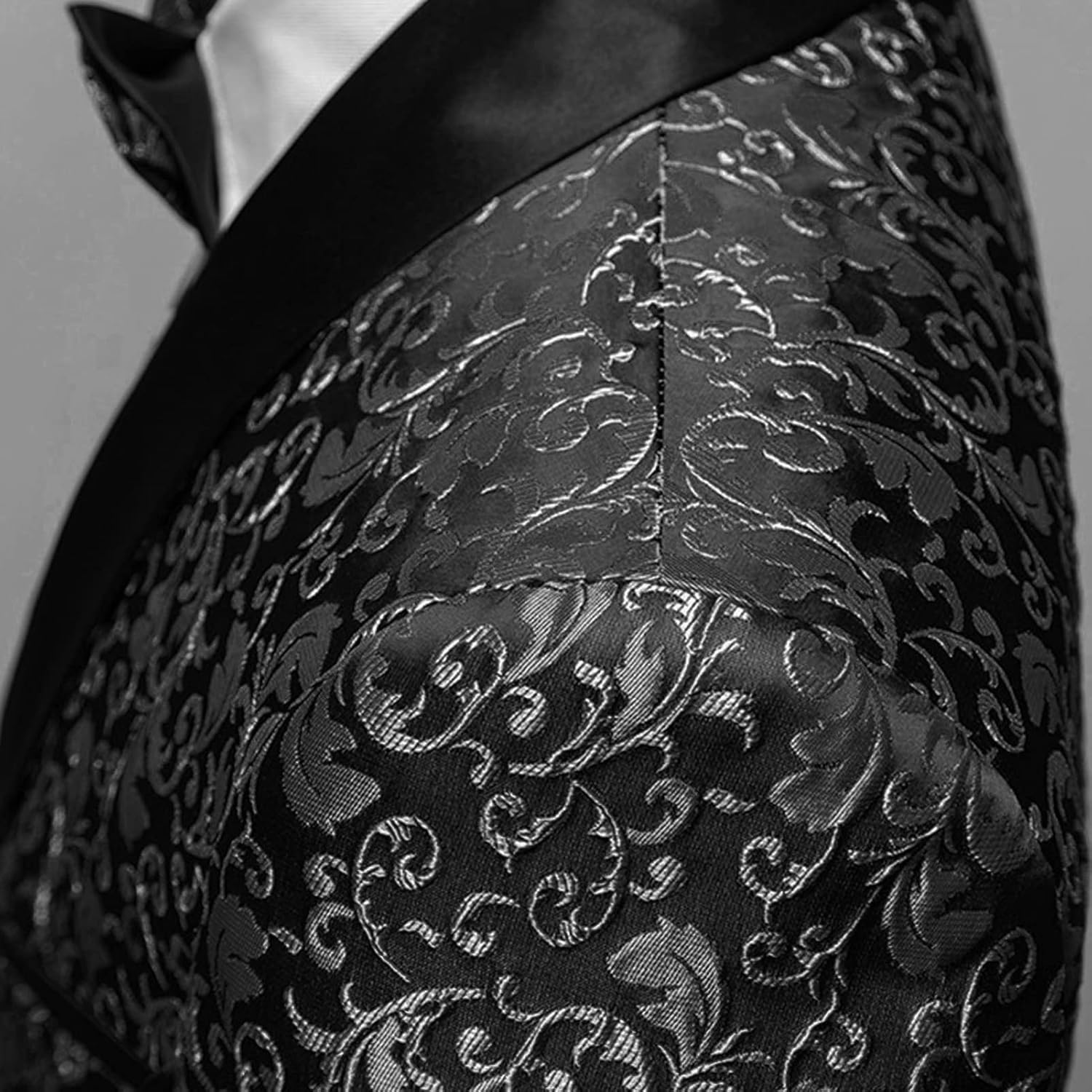 Men Floral Dress Suit Jacket Stylish Lapel Luxury Dinner Party Blazer Slim Fit Printed Wedding Sport Coat Tuxedo