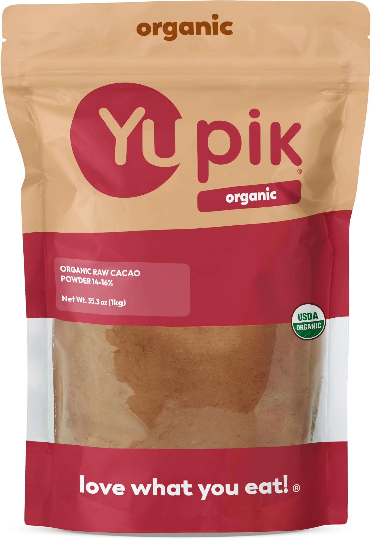 Yupik Organic Raw Unsweetened Cacao Powder, 2.2 lb, Kosher, Vegan | Bold chocolate flavor. Non-GMO, gluten-free, dairy-free. Great for baking, smoothies, hot drinks. Packaging may vary.