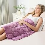 Wemore Weighted Lap Blanket 7lbs for Adults, Small Weighted Blanket for Travel, Calming, Relaxing, Napping and Sleeping, All-Season Weighted Lap Pad, Machine Washable, Light Grey 24x29 inches | Weighted Lap Pad for Relaxation, Stress Relief & Better