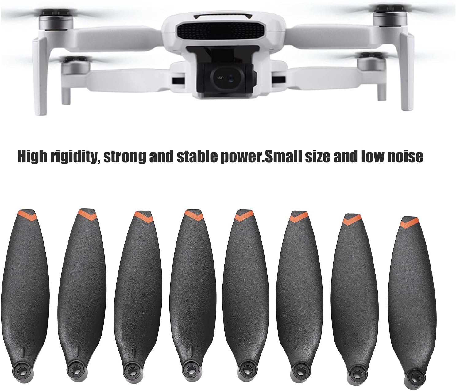 Dilwe Mini Drone Propeller Set, 8 PCS/Set Low Noise Drone Propellers, Dynamic Balance Test, Propeller Blades Replacement Accessories for X8 Mini RC Drone Spare Parts(Orange)