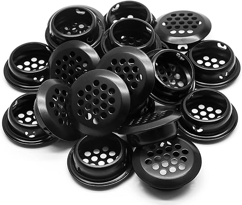 Piutouyar 20 rejillas de ventilación redondas de 0.984 in1 pulgada, rejillas de ventilación circulares de acero inoxidable para cocina, baño,